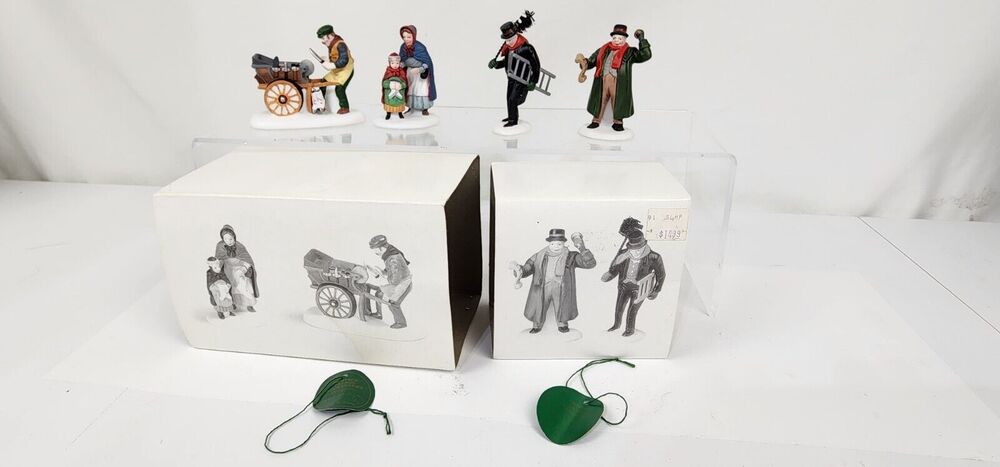 Dept 56 Heritage Village Lot Town Crier Chimney Sweep & Knife Grinder Orig Boxes